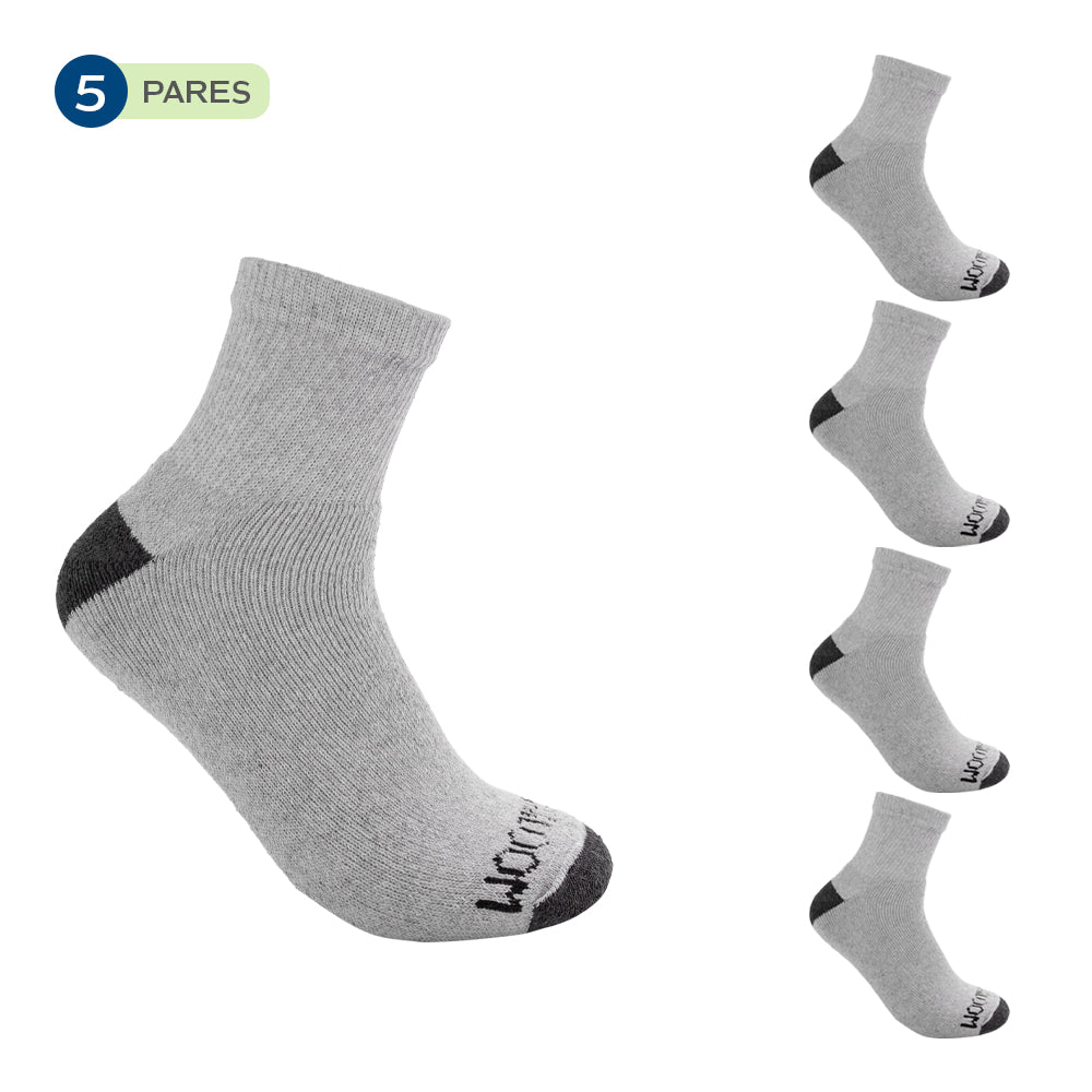 Pack x 5 - Medias afelpadas caña corta para caballero