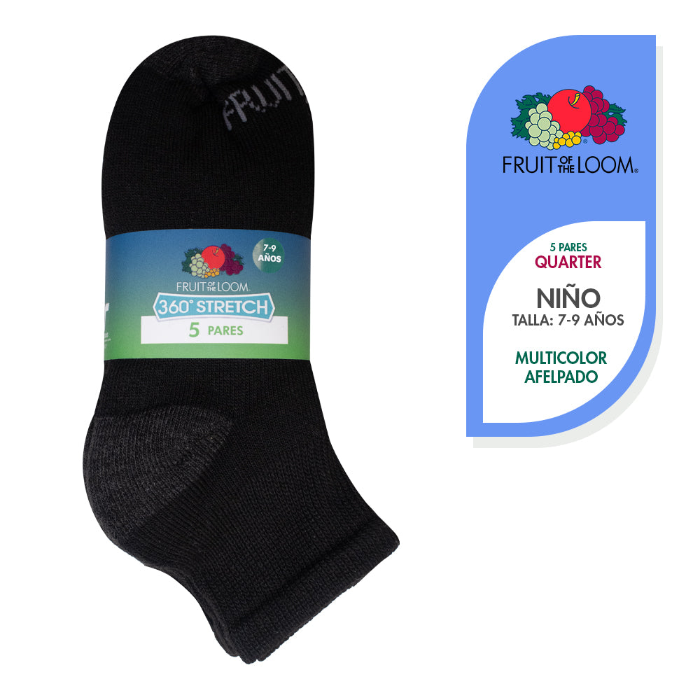 Pack x 5 - Medias afelpadas caña corta para niños