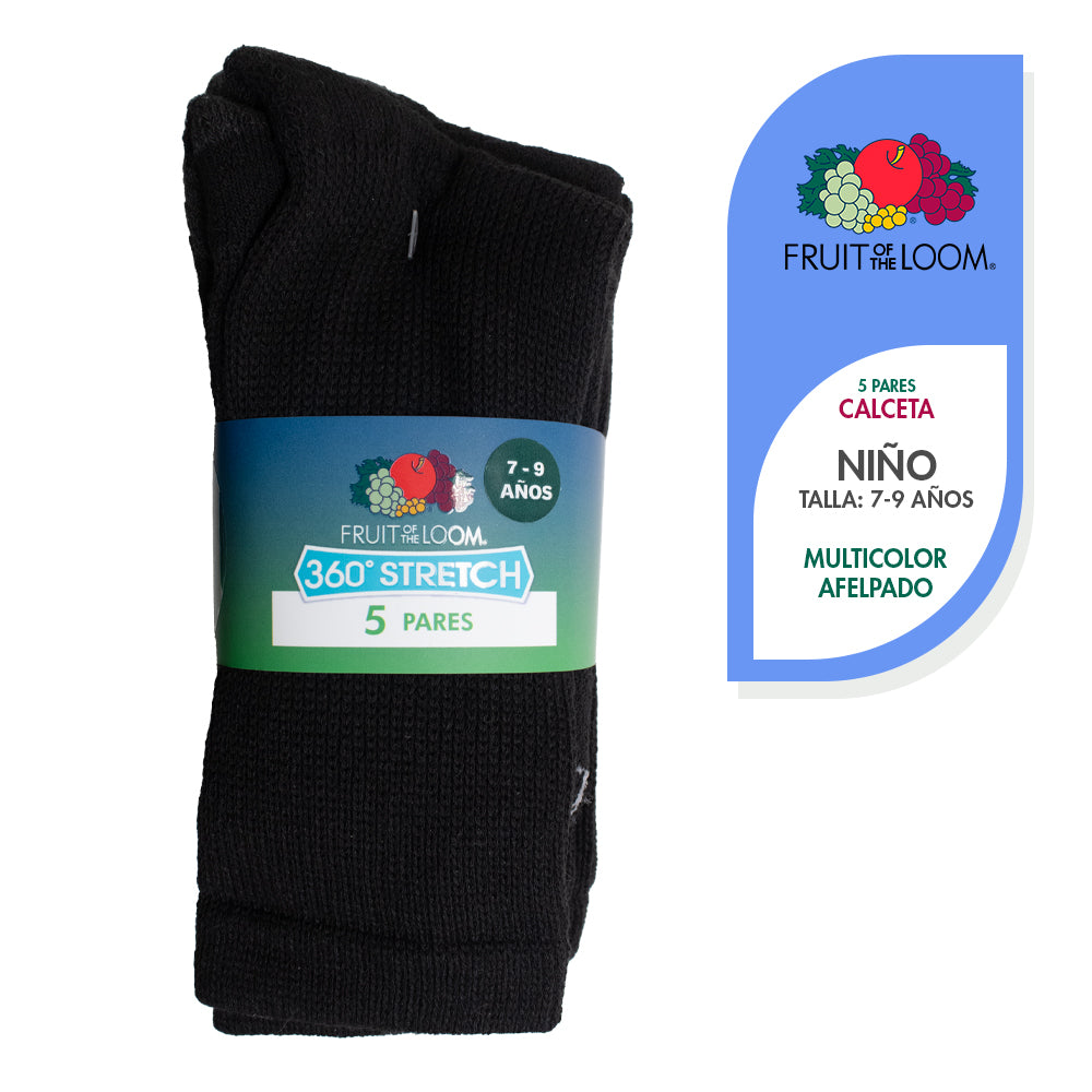 Pack x 5 - Medias afelpadas caña alta para niños