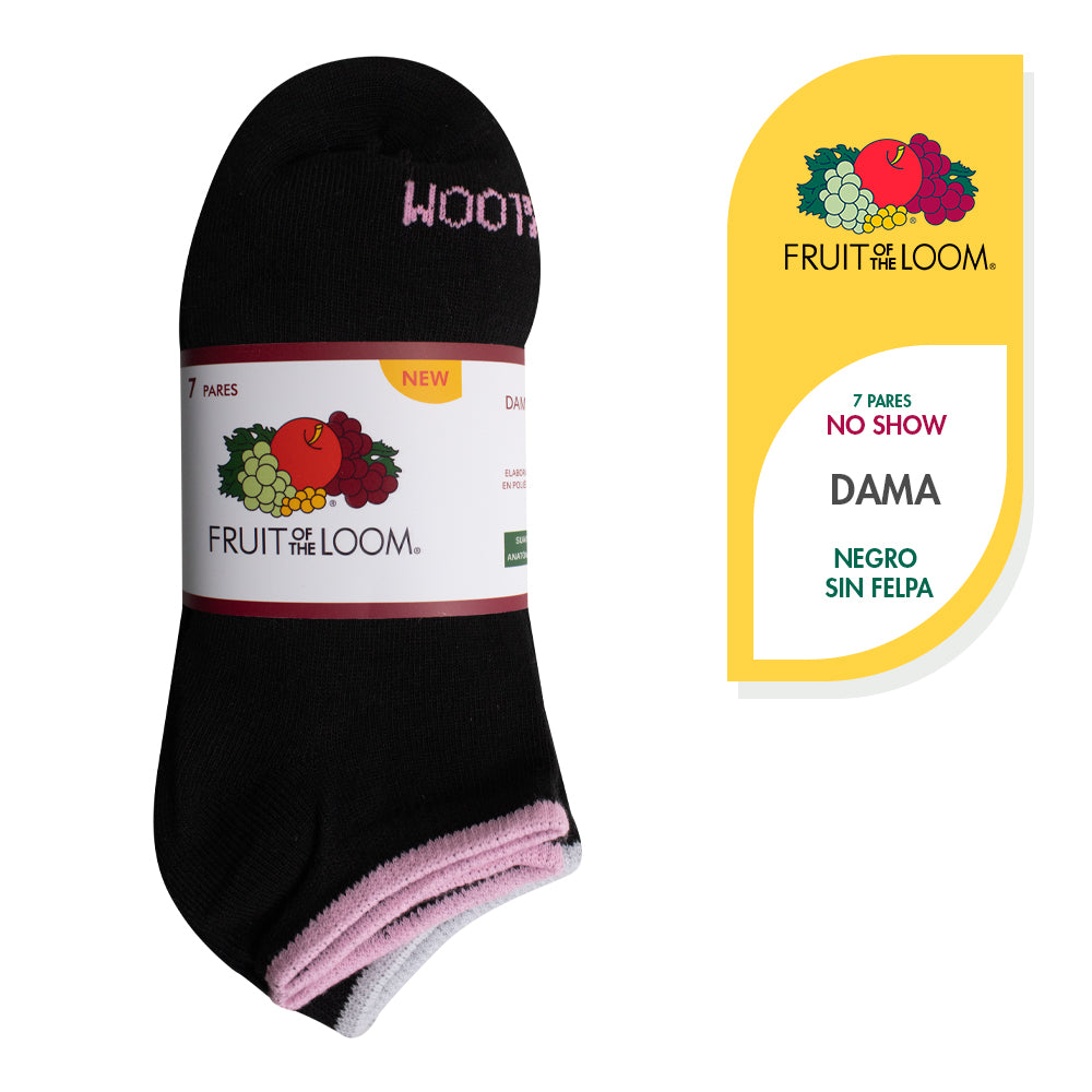 Pack x 7 - Medias sin caña con diseño para dama