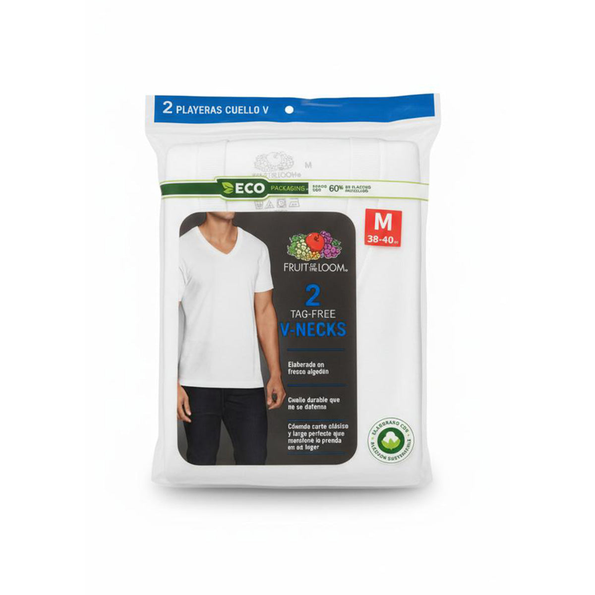 Pack x 2 - Camiseta interior escote V para caballero